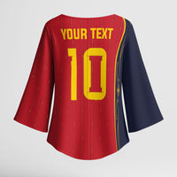 Custom Spain Football Kimono Sleeve Blouse Sporty Style-Royal Vibe
