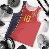 Custom Spain Football Men Tank Top Sporty Style-Royal Vibe