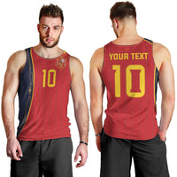 Custom Spain Football Men Tank Top Sporty Style-Royal Vibe