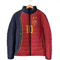Custom Spain Football Padded Jacket Sporty Style-Royal Vibe