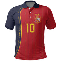 Custom Spain Football Polo Shirt Sporty Style-Royal Vibe