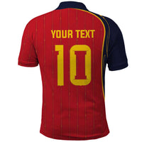 Custom Spain Football Polo Shirt Sporty Style-Royal Vibe