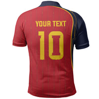 Custom Spain Football Polo Shirt Sporty Style-Royal Vibe