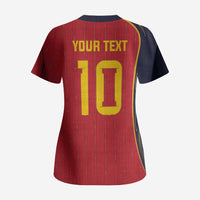 Custom Spain Football Scrub Top Sporty Style-Royal Vibe