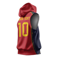 Custom Spain Football Sleeveless Hoodie Sporty Style-Royal Vibe