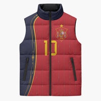 Custom Spain Football Sleeveless Puffer Jacket Sporty Style-Royal Vibe