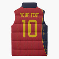 Custom Spain Football Sleeveless Puffer Jacket Sporty Style-Royal Vibe