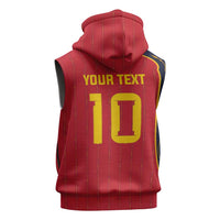 Custom Spain Football Sleeveless Zip Hoodie Sporty Style-Royal Vibe