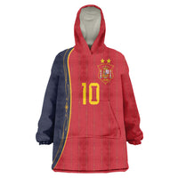Custom Spain Football Wearable Blanket Hoodie Sporty Style-Royal Vibe