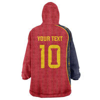 Custom Spain Football Wearable Blanket Hoodie Sporty Style-Royal Vibe