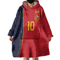 Custom Spain Football Wearable Blanket Hoodie Sporty Style-Royal Vibe