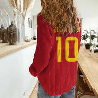 Custom Spain Football Women Casual Shirt Sporty Style-Royal Vibe