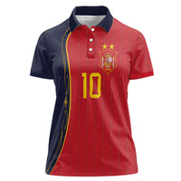 Custom Spain Football Women Polo Shirt Sporty Style-Royal Vibe
