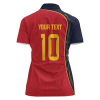 Custom Spain Football Women Polo Shirt Sporty Style-Royal Vibe