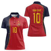 Custom Spain Football Women Polo Shirt Sporty Style-Royal Vibe