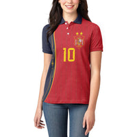 Custom Spain Football Women Polo Shirt Sporty Style-Royal Vibe
