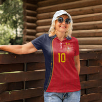 Custom Spain Football Women Polo Shirt Sporty Style-Royal Vibe