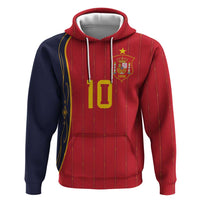 Custom Spain Football Zip Hoodie Sporty Style-Royal Vibe