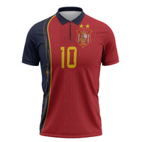 Custom Spain Football Zipper Polo Shirt Sporty Style-Royal Vibe