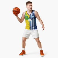 Custom Argentina and Brazil Football Mashup Basketball Jersey La Albiceleste and Selecao