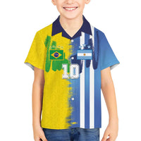 Custom Argentina and Brazil Football Mashup Hawaiian Shirt La Albiceleste and Selecao
