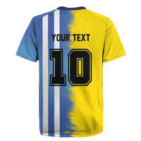 Custom Argentina and Brazil Football Mashup Rugby Jersey La Albiceleste and Selecao