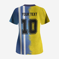 Custom Argentina and Brazil Football Mashup Scrub Top La Albiceleste and Selecao