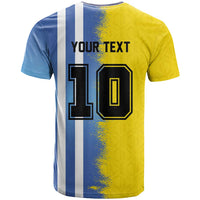 Custom Argentina and Brazil Football Mashup T Shirt La Albiceleste and Selecao