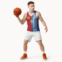 Custom Argentina and Spain Football Mashup Basketball Jersey Final 2026
