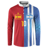 Custom Argentina and Spain Football Mashup Button Sweatshirt Final 2026