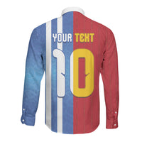 Custom Argentina and Spain Football Mashup Long Sleeve Button Shirt Final 2026