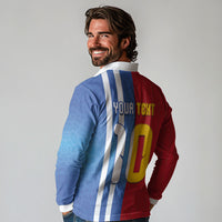 Custom Argentina and Spain Football Mashup Long Sleeve Polo Shirt Final 2026