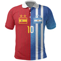 Custom Argentina and Spain Football Mashup Polo Shirt Final 2026