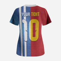 Custom Argentina and Spain Football Mashup Scrub Top Final 2026