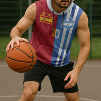 Custom Argentina and Spain Football Mashup Sleeveless Hoodie Final 2026