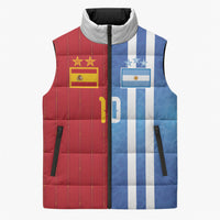 Custom Argentina and Spain Football Mashup Sleeveless Puffer Jacket Final 2026