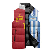 Custom Argentina and Spain Football Mashup Sleeveless Puffer Jacket Final 2026
