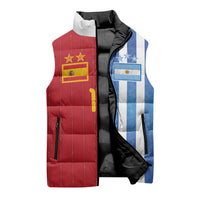 Custom Argentina and Spain Football Mashup Sleeveless Puffer Jacket Final 2026