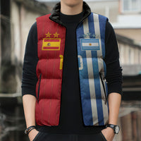 Custom Argentina and Spain Football Mashup Sleeveless Puffer Jacket Final 2026