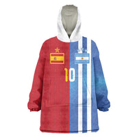 Custom Argentina and Spain Football Mashup Wearable Blanket Hoodie Final 2026