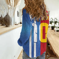 Custom Argentina and Spain Football Mashup Women Casual Shirt Final 2026