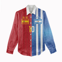Custom Argentina and Spain Football Mashup Women Casual Shirt Final 2026
