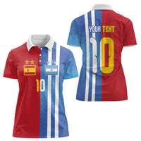 Custom Argentina and Spain Football Mashup Women Polo Shirt Final 2026