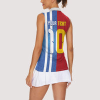 Custom Argentina and Spain Football Mashup Women Sleeveless Polo Shirt Final 2026
