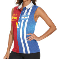 Custom Argentina and Spain Football Mashup Women Sleeveless Polo Shirt Final 2026