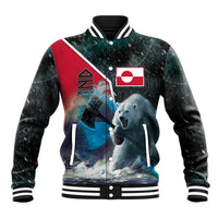 Personalized Greenland Baseball Jacket Polar Bear Warrior Fight for Kalaallit Nunaat