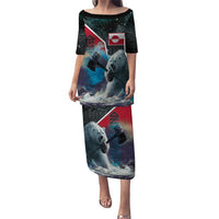 Personalized Greenland Family Matching Puletasi and Hawaiian Shirt Polar Bear Warrior Fight for Kalaallit Nunaat
