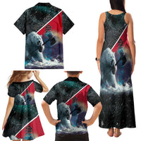 Personalized Greenland Family Matching Tank Maxi Dress and Hawaiian Shirt Polar Bear Warrior Fight for Kalaallit Nunaat