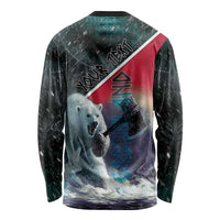 Personalized Greenland Long Sleeve Shirt Polar Bear Warrior Fight for Kalaallit Nunaat
