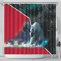 Greenland Shower Curtain Polar Bear Warrior Fight for Kalaallit Nunaat